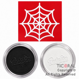 KIT MAQUILLAJE ARTISTICO TELARA�A NEGRO Y BLANCO ( 4 GR) + STENCIL